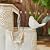 Glitzhome 31.75" H Outdoor Water Fountain with LED Lights and Pump, 4 Tier Dandelion Texture Vase Shaped Ceramic Floor Standing Fountain with Birds for Porch Deck Garden Patio Backyard, Sand Beige