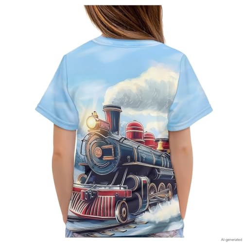 Image of WELLFLYHOM Kids Tshirts Girls Boys Short Sleeve Crewneck Tees Shirts Casual Sport Pullover Tops Size 3-16 Years