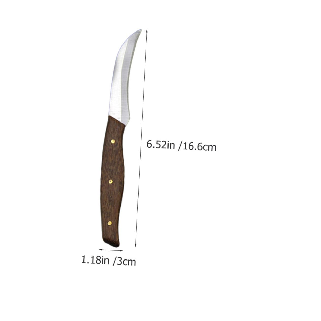 Unomor Set of 3 Professional Food Knives Chef Set Stainless Steel Wood Fruit Vegetable Tools