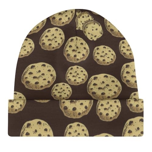 Food of Cookie Pattern Kids Beanie Hat for for Girls Boys Children Cap Winter Knitted Chemo Cancer Headwear Accessories Gifts Decoration Black4