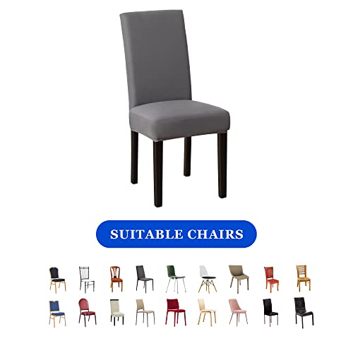 Sufdari Dining Chair Covers,Kitchen Chair Cover,Parsons Chair Slipcover,Spandex Chair Protectors For Dining Room Stretch Chairs Cover Set Of 4 -Gray #TOP3