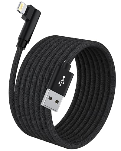 Image of Extra Long Phone Charger Cable 5M, [ MFFi CertIified ] 16ft 90 Degree Lightnning Cable, High Fast /Data Sync Phone Charging Cable Lead for Phone 14 /13 /12Pro /11Max /XS /XR /8 /7 /SE