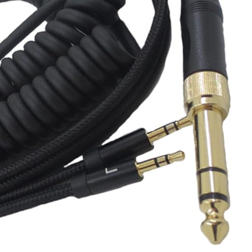 Cable de audio de repuesto HE350 con conector doble de 5 mm y muelle de 8 m 3
