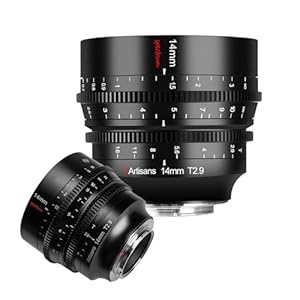 7artisans 14mm T2.9 Cine Lens for Sony E Mount, Full Frame Prime Mirrorless Cameras Lens,114° Wide Angle, 270° Focusing Stroke, for Sony A7,A7R, A7S,A7II,A7RII,A7S II,A9,A7RlII,A7lII,A7RIV,A9 II