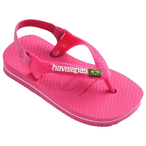Chinelo Havaianas New Baby Brasil Logo Rosa Flux 21
