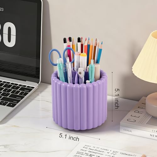 Image of 360 Rotating Pen Holder for Desk Removable Pencil Organizer, Purple