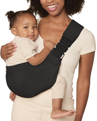 Image of Ergobaby Upsie Sling Baby Carrier for Babies and Toddlers 6-48 Months (17-45 lbs) - 2-Position Ergonomic Baby Carrier with Front Storage Pocket, Hip-Healthy Positioning - Onyx Black