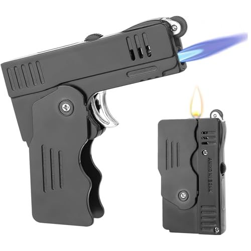 CTDMJ Torch Lighter - Switchable Soft/Jet Flame Refillable with Lock Windproof Foldable Personalised Lighter -Red