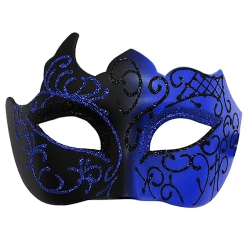 Abkolul Masquerade Mask for Men Black Halloween Venetian Adult Masquerade Masks blue Mardi Gras Mask