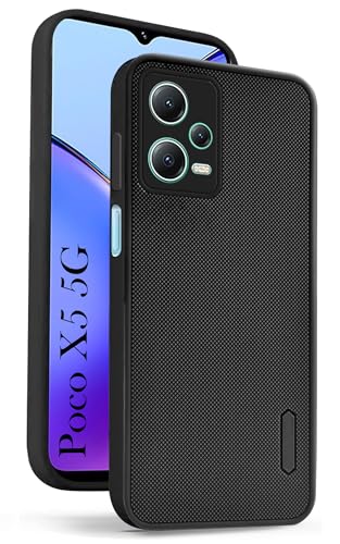 Image of Jkobi Back Cover Case for Xiaomi Poco X5 5G (Textured Grip Design | Camera Protection | Slim and Light Weight | Soft Touch and Feel | Black)