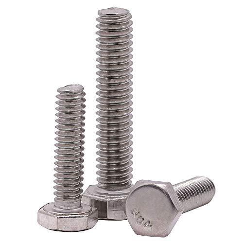 Image of 5 /16-18 x 3 inch Hex Head Bolts Screws, 304 Stainless Steel 18-8, Fully Threaded, Hexagon Head Cap Bolts Screws, Coarse Thread UNC, 10 PCS