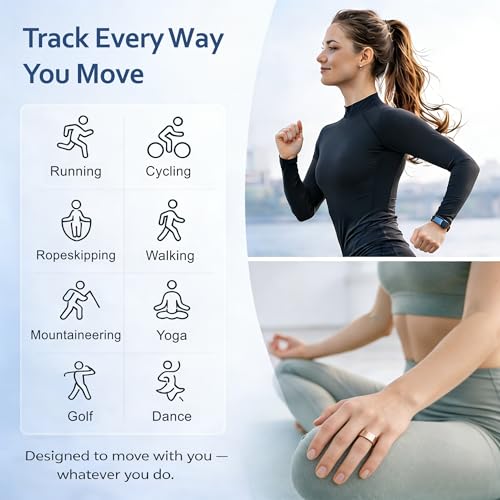 Image of Smart Ring for Women Men,Sleep Tracking Wearable,Fitness Tracker Ring with Step /Heart Rate /Blood Oxygen /Distance /Calorie,Clock Vibration,No Subscription Fee,5ATM Water (Rose Gold, 13)