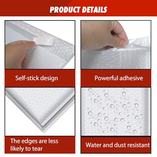 32 Pcs Extra Large Bubble Mailers Padded Envelopes 14 x 19 Inches Waterproof Poly Shipping Bags for Bulk Mailing Packaging Small Business (White)