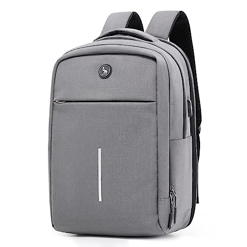 OIWAS Travel Laptop Backpack, Lightweight Business Work Backpack for Men 15.6inch Carry On Backpack with USB Port, 32.8L Large Airline Approved Laptop Daypack (Grey)