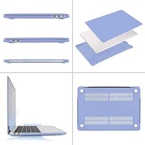 MOSISO Funda Compatible con MacBook Pro 13 2024 2023-2016 M1 M2 A2338 A2289 A2251 A2159 A1989 A1706 A1708,Rígido Carcasa&Teclado Cubierta&Pantalla Protector&Accesorios Bolsa,Azul Serenidad