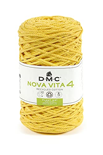 DMC Eco Vita 4, Yellow Crochet Knitting Macrame Yarn, 250g - Image 2