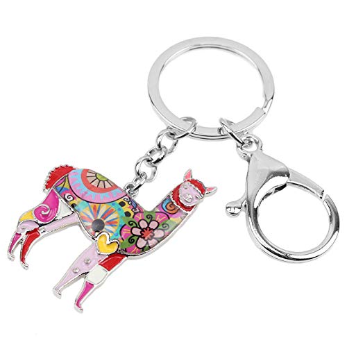 WEVENI Cute Llama Keychain Alpaca Keyring Fashion Llama Gifts for Women Girls Llama Decor Purse Charms2