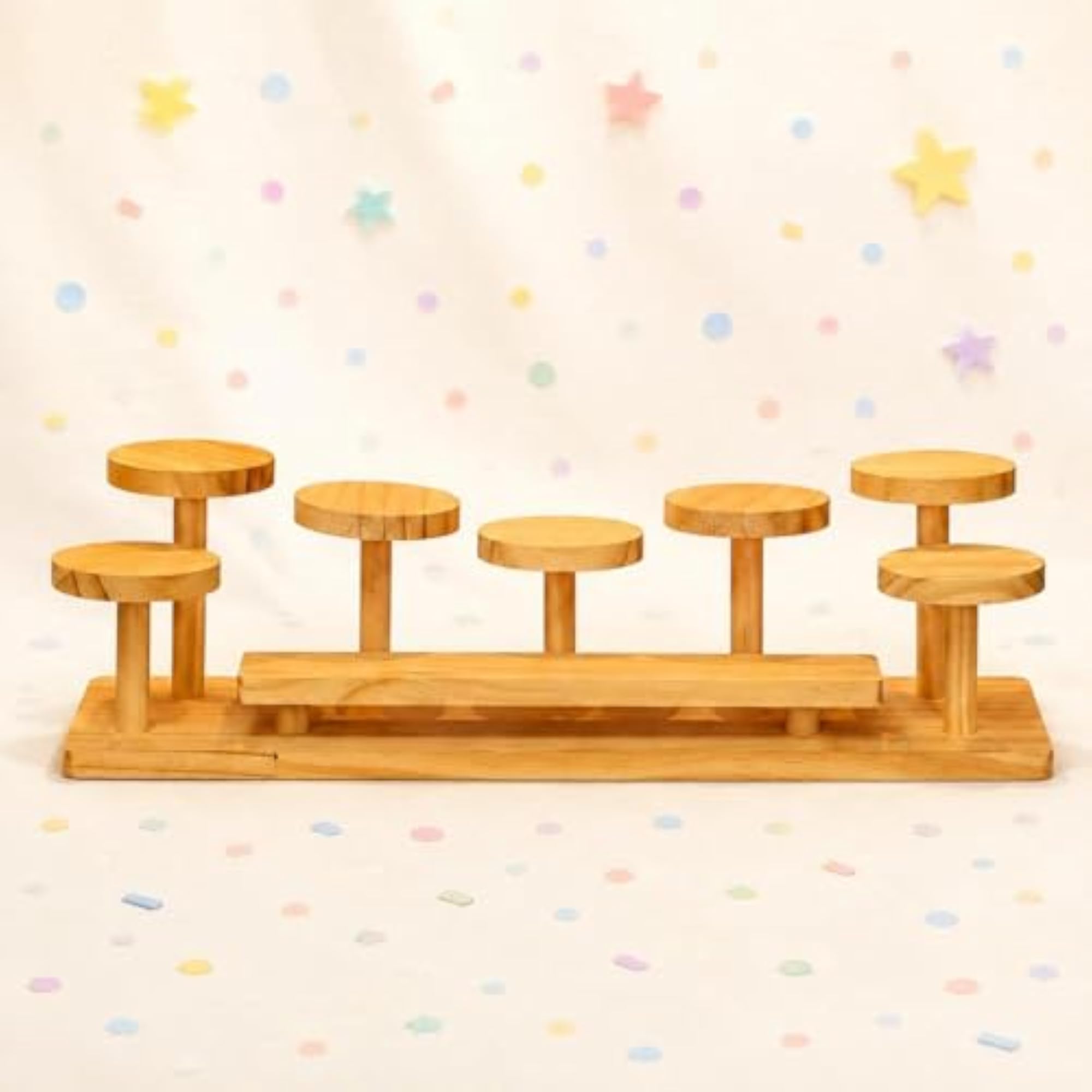 Multi-Tier Display Rack, Cute Design Wooden Figurine Shelf