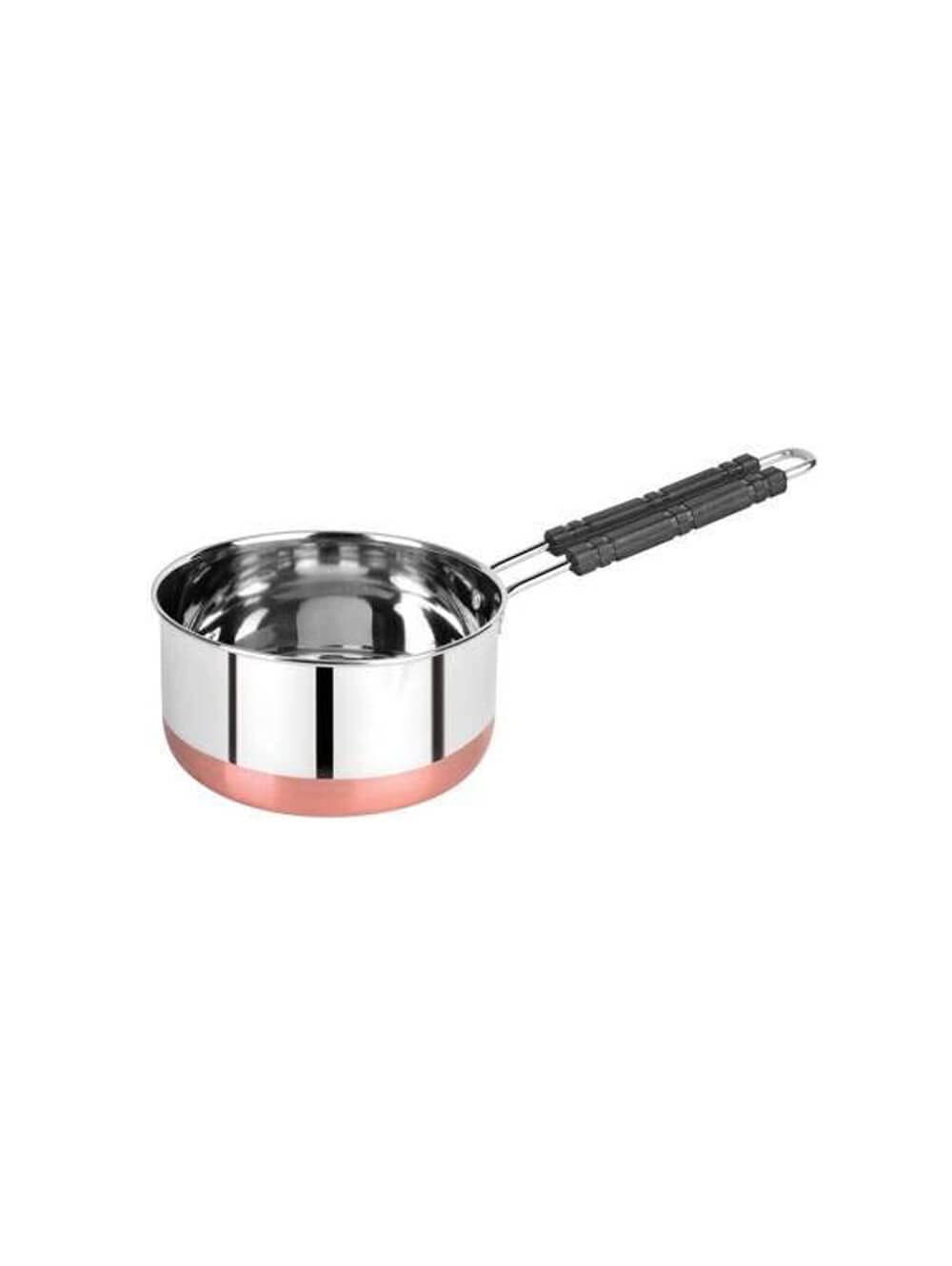 NarendraStainless Steel Copper Bottom Sauce Pan, Flat Base Sauce Pan, Tea Pan, Milk Pan, Tapeli Patila, Sauce Pot Cookware with Handle