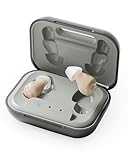 Hearing Aids for Seniors, Rechargeable OTC Hearing Aids with Noise Reduction, Providing Clear Sound Quality and Comfortable Wearing for Adults Hearing Loss, Mini-Design, Auto On/Off (Light Gray)
