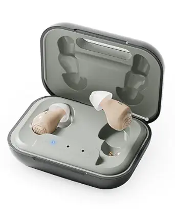 Rechargeable OTC Hearing Aids for Seniors with Noise Reduction and Invisible In-Ear Design