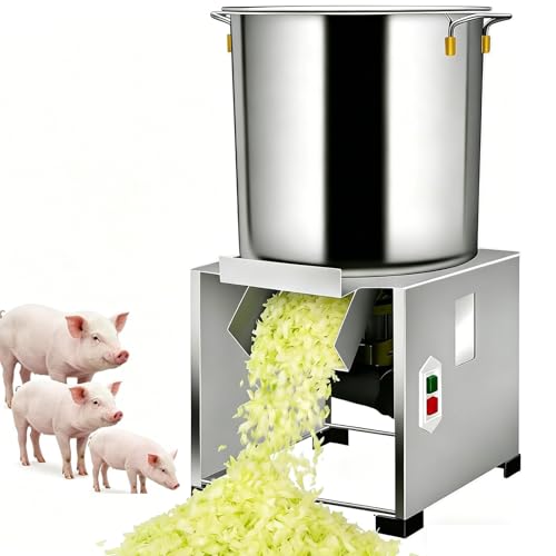 Picadora de verduras comercial de 2400 W, 6 cuchillas 3500 RPM, salida de 100-150 kg/h para alimentación de aves de corral, frutas y verduras