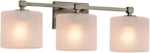 Fusion Tetra - Barra de baño con 3 luces (tono ovalado, esmerilado), FSN-8423-30-FRCR-NCKL, 300watts, 120 volts