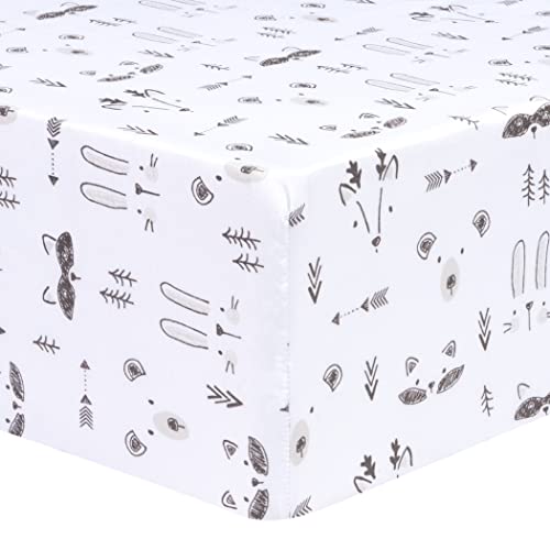 Image of Sammy & Lou Scandi Animals 2-Pack Microfiber Fitted Crib Sheet Set, Fits Standard Crib Mattress 28 in x 52 in; Fully Elasticized,