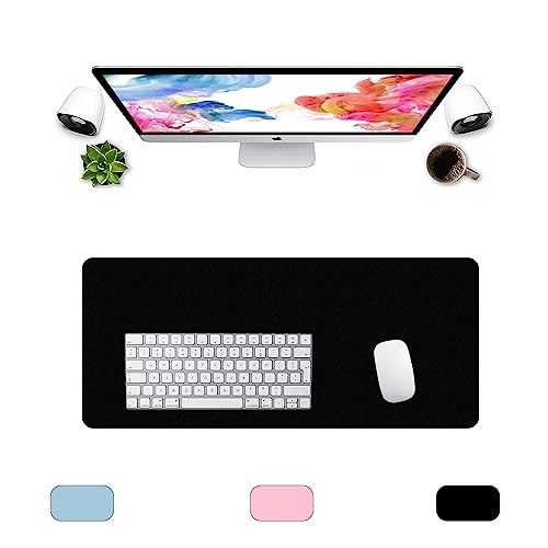 Tapis de souris gaming XXL noir LL-COEUR en cuir élégant pour bureau