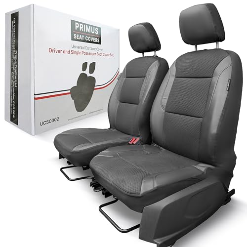 Fundas de asiento de coche de cuero sintético de alta calidad con malla de aire y espuma viscoelástica, juego de asiento delantero universal, compatible con airbag, comodidad transpirable, protege y