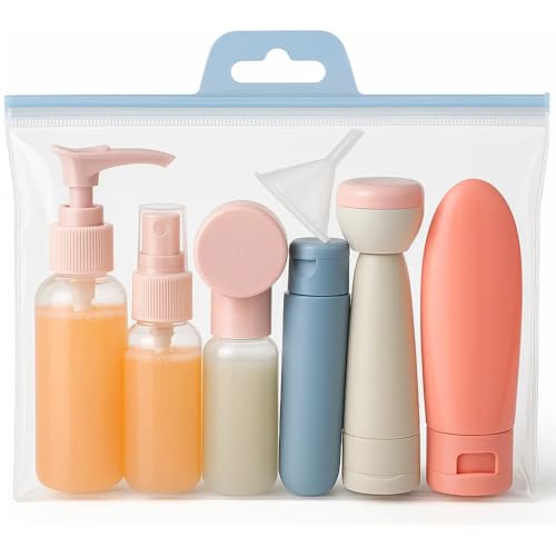 Kit Viagem 11 Itens Necessaire com Frascos Spray Potes Organizadores e Estojo Compacto para Higiene e Cosméticos Portátil Ideal para Avião Linha Premium