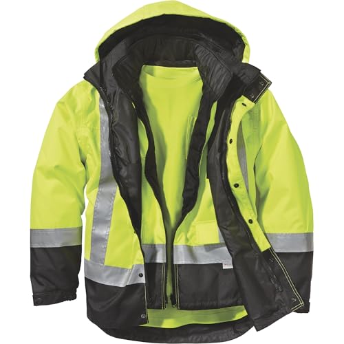 Hi-Vis 4-in-1 Parka - Lime, Class 3 (M)