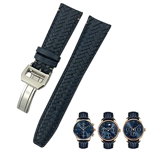 Bracelet de montre tissé cuir de vache rigide fini les irritations 21mm