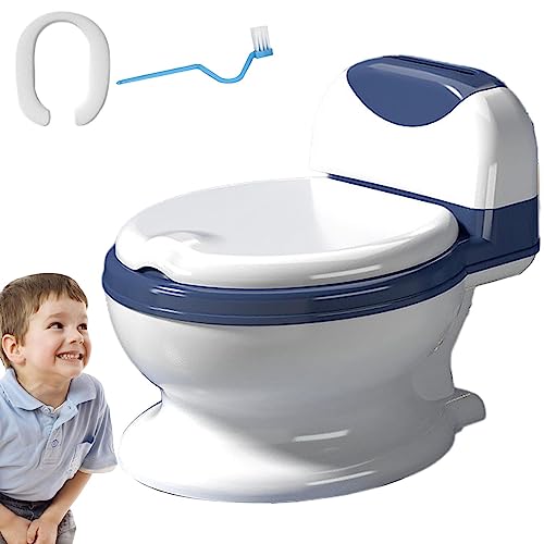 トイレトレーニング便座,クリーニングブラシ付き子供用滑り止めトイレシート | トイレ用トイレシート、子供用便座アタッチメント、男の子、女の子のトイレトレーニング用 Hozilen