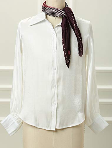 Allegra K Women Rhombus Pleated Scarf Contrast Color Stripe Heart Neck Scarves Neckerchief2