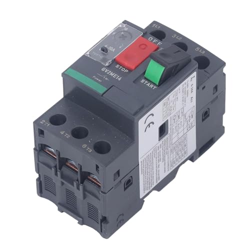 Disjoncteur de Moteur Bouton de Commande Interrupteur de Protection du Moteur Disjoncteur Magnétique Thermique avec Montage sur Rail pour Applications de Moteur (GV2-ME14 6-10A)