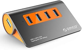 ORICO Powered USB 3.1 Hub, Aluminum 4 Ports USB Data Hub, 10Gbps Super Speed USB Splitter with 12V Power Adapter & 3.3FT Data Cable for Desktop PC, Laptop and More