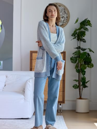 Image of Snuggle Sac Cardigan Sweaters for Women with Pocket Trendy Casual Long Sleeve Tops Open Front Fall Winter Coats