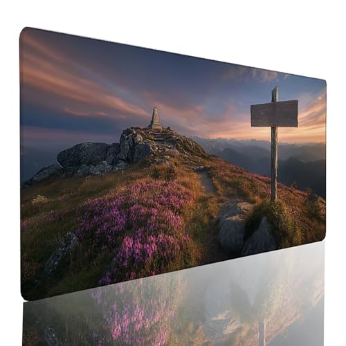 Tapis de Souris Gaming XXL 70x40 Gris Paysage Bureau