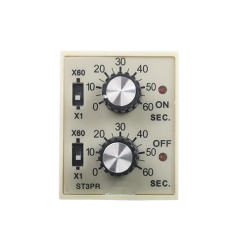 ST3PR Electrical time Relay Electronic Counter relays Digital Timer Relay with Socket Base AC 36V 110V 380V 24V 12V(DC 24V,6s 60s)