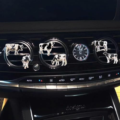 Image of Black and White Cows Car Vent Clip,Car Air Fresheners Vent Clips Cute Car Vent Decorations,Bling Car Diffuser Car Interior Decoration Charm Car Vent Interior Accessories (6 Pcs Black and White)