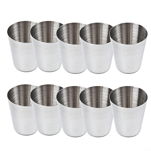 Gobelet Inox, Lot de 10 gobelets réutilisables en acier inoxydable, 30/180/320 ml, pour le camping, la randonnée, les activités en plein air, l'intérieur -...