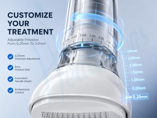 Image of S2 Upgraded Derma Stamp 140 | Adjustable Microneedle Serum Applicator with 10ml Refillable Bottle | Hydra Derma System for Enhanced Absorption & Skin Refresh | Face & Scalp Use