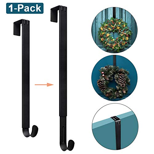 Myfolrena Adjustable Wreath Hanger from 15"-24", Metal Wreath Hook for Front Door, 20lb