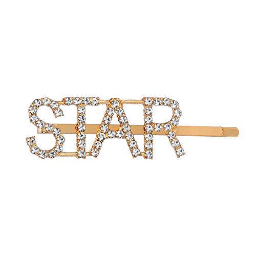 Women's Golden Crystal Hair Pin & Clip Combo, Elegant Set