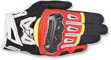 Alpinestars Men's SMX-2 Air Carbon V2 Leather Motorcycle Glove, Black/Red/White/Yellow, Medium