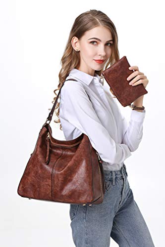 Image of Women Tote Bag Handbags PU Leather Fashion Hobo Shoulder Bags with Adjustable Shoulder Strap