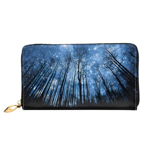 Portefeuille cuir femme motif ciel étoilé le cadeau parfait avec fermeture éclair