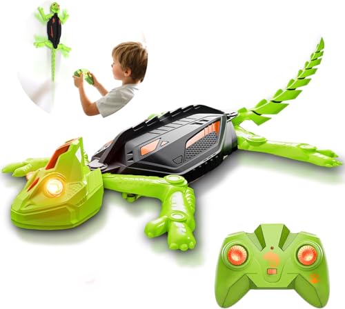 JICIFU Rechargeable Climbing Chameleon, Wall Crawler Gecko, Remote Controlled Robot Lizard with LED Eyes, Robot Gecko Toys for Kids, Birthday Gifts for Boys & Girls