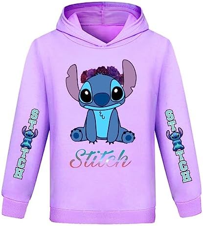 LQBNZQZ Stitc-hs Hoodies Boy Girl Cartoon Sweatshirt Long Sleeve Hooded Top Shirt Novelty Clothes for Kids